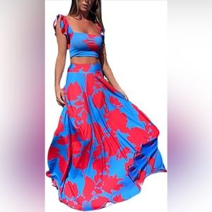 NWOT Womens Summer Maxi Dress Foor Length Boho Off Shoulder Long Beach Sundress